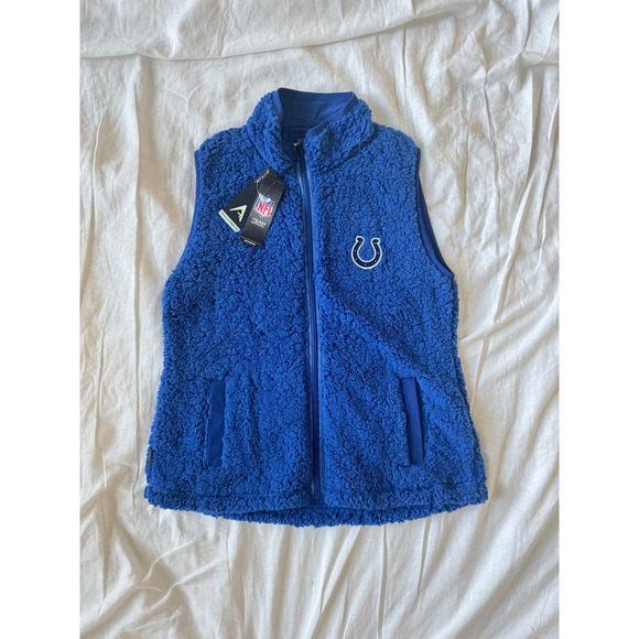 Antigua Jackets & Blazers - NFL Indianapolis Colts Sherpa Fleece Vest Blue Womens XL New With Tags